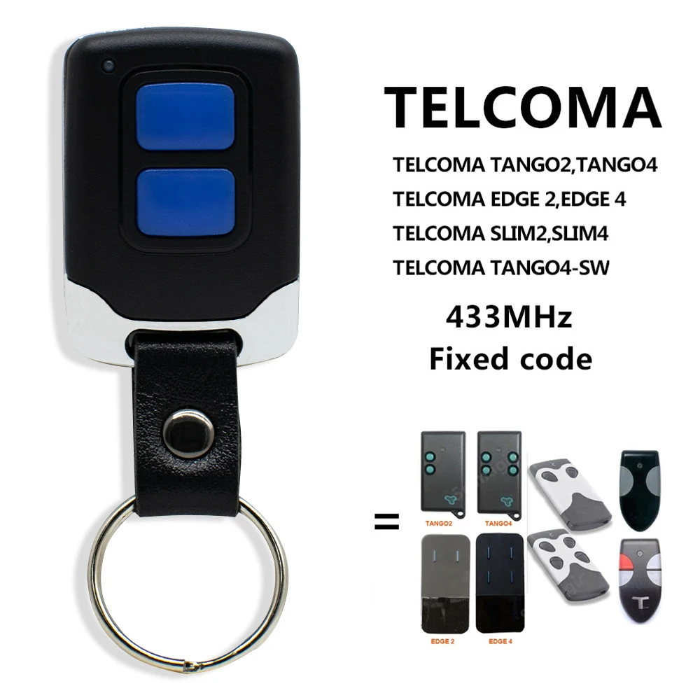 

Clone Transmitter TELCOMA EDGE 2 4 / SLIM 2 4 / TANG 02 04 EDGE2-SW EDGE4-SW Garage Door Remote Control 433.92MHz Fixed Code