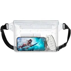 Waterproof Phone Pouch with Adjustable Waist Strap Dry Bag Keep Phone Valuables Safe for Beach Swimming Kayaking Boating Fishing