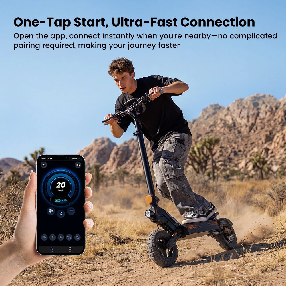 Patinete Eléctrico IScooter con Motor de 1200W, Batería de Litio de 48V15AH, Compatible con APP, Frenos de Disco Delanteros y Traseros, Ideal para Viajes Urbanos, Velocidad Máxima 50KM/H, Autonomía Máxima 50-60KM, Neumáticos Todoterreno Sin Cámara de 10 Pulgadas, Patinete Eléctrico Original Totalmente Nuevo.