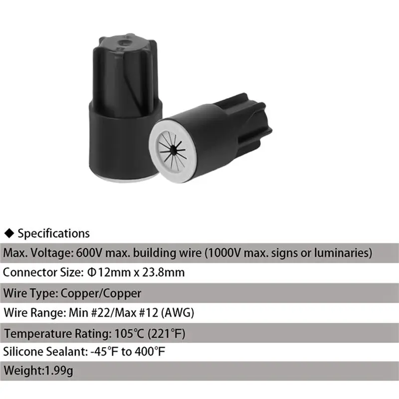 Y50A-30X Waterproof Wire Nut Connectors Outdoor Electrical Wire Connectors Twist Nuts Wire Cap For Outdoor Irrigation Valves