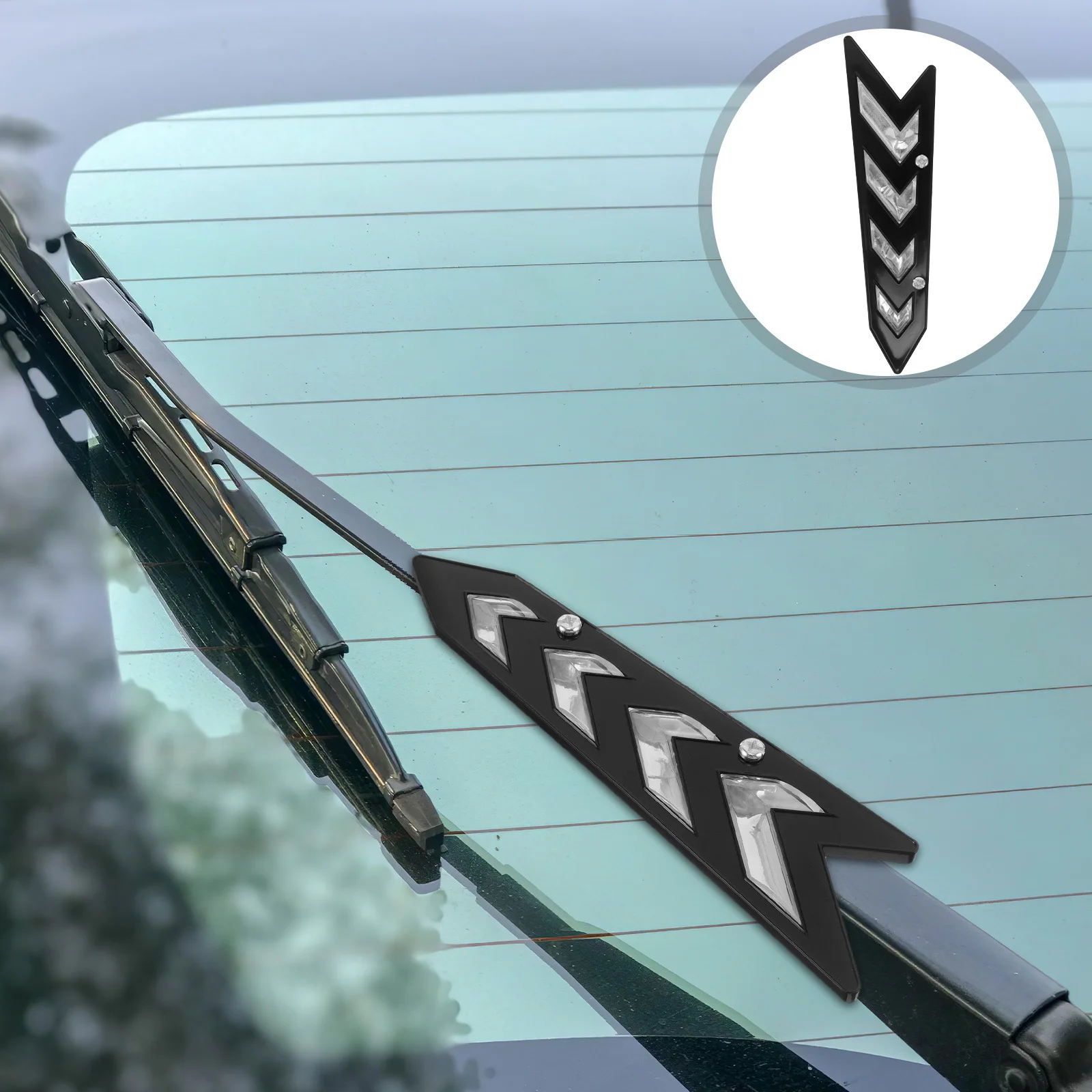 

1 Pair Windshield Wiper Pressure Booster Universal Car Wiper Pressure Regulator For Heavy Rain W/ Enhanced Visibility Noise