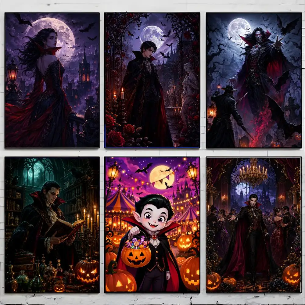 H-Halloween Vampire Poster Premium Decor Art & Gift for Household Lounge Home Ornaments