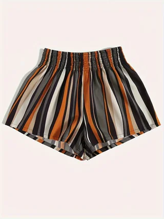 

Женские полосатые, неэластичные, повседневные, элегантные, изысканные, нишевые, изысканные и модные шорты