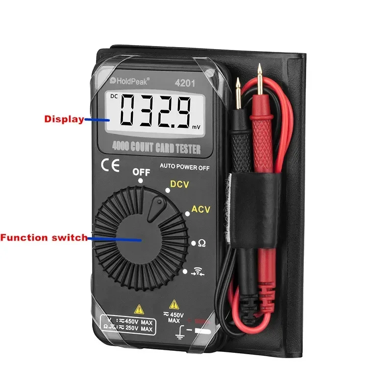 HP-4201 AC/DC Voltage Resistance Mini Auto-Ranging Multimetro  with Auto Power off Holdpeak Pocket Digital Multimeter