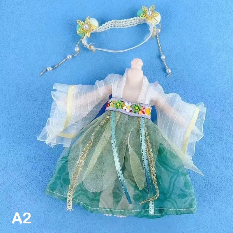 16CM Hanfu Dress Chinese Doll Ancient Costume Dress Doll Clothing Accessories Girl Dress up Toy