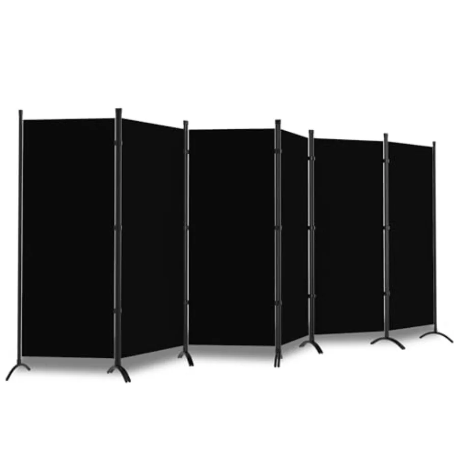 

Перегородка для офиса из 6 панелей (1,8 м) с тканевой обивкой, портативная, отдельно стоящая, черная, для зонирования пространства