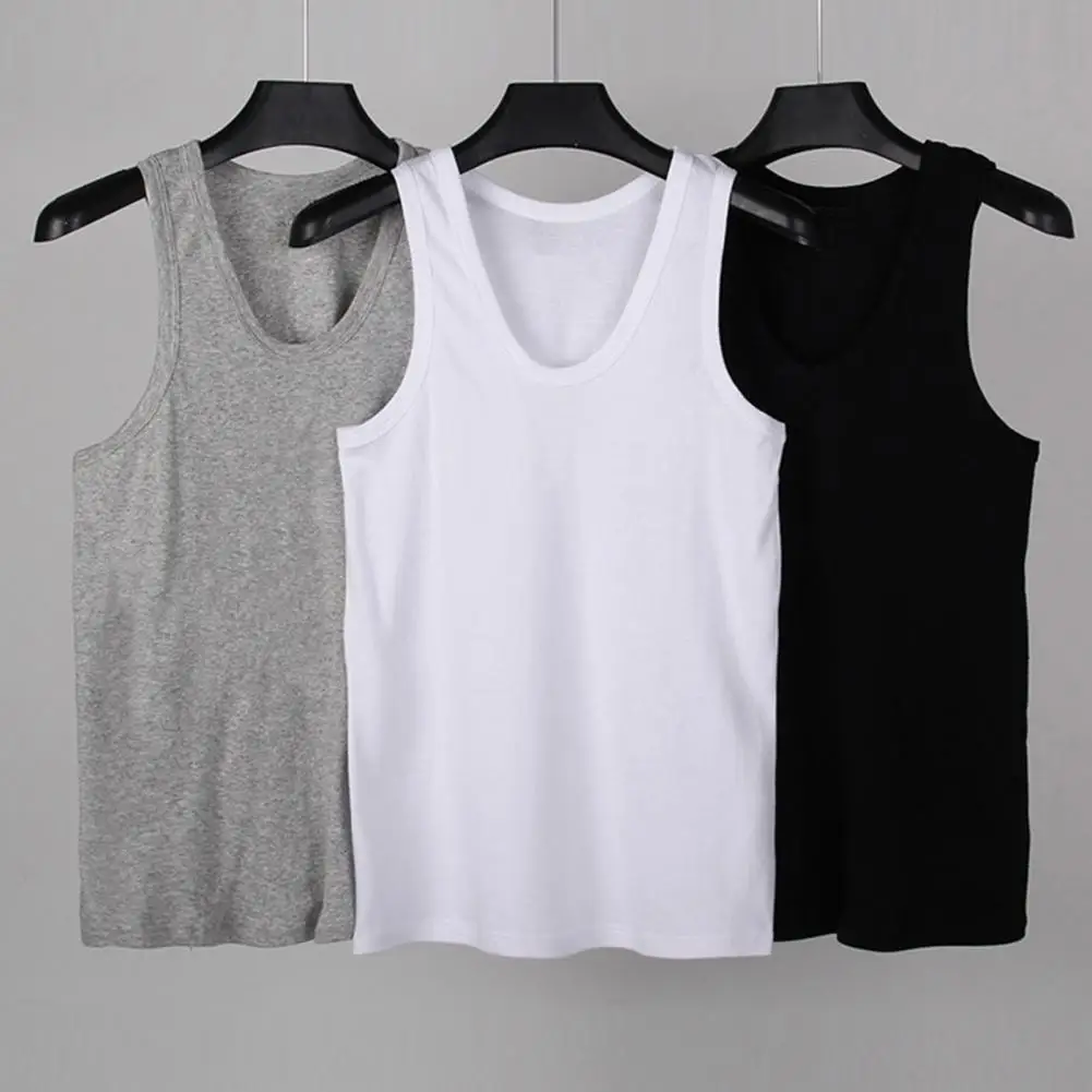 Summer Men Pure Cotton Vest Youth Fit Sport Fitness Middle-aged Casual Sleeveless Thin Quick Dry Breathability Pullover Tank Top