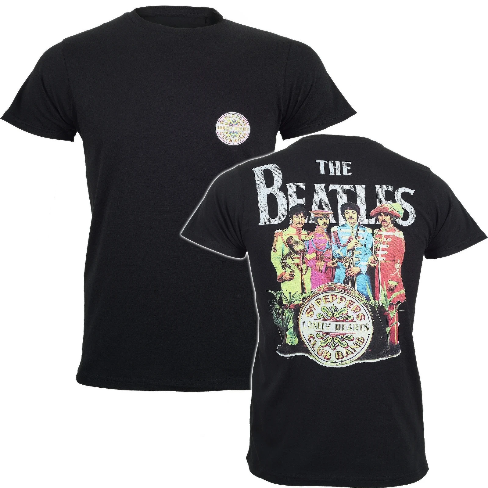 البيتلز الرقيب الفلفل شارة تي شيرت الرجال والنساء قصيرة الأكمام ريترو باند بلايز الفاخرة العلامة التجارية تي شيرت المعتاد تيز الملابس