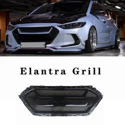 For Car Racing Grills Hyundai Elantra Sports Decorative Cover ABS Front Bumper Mesh Grille Splitter Body Kit 2016-2021 Year