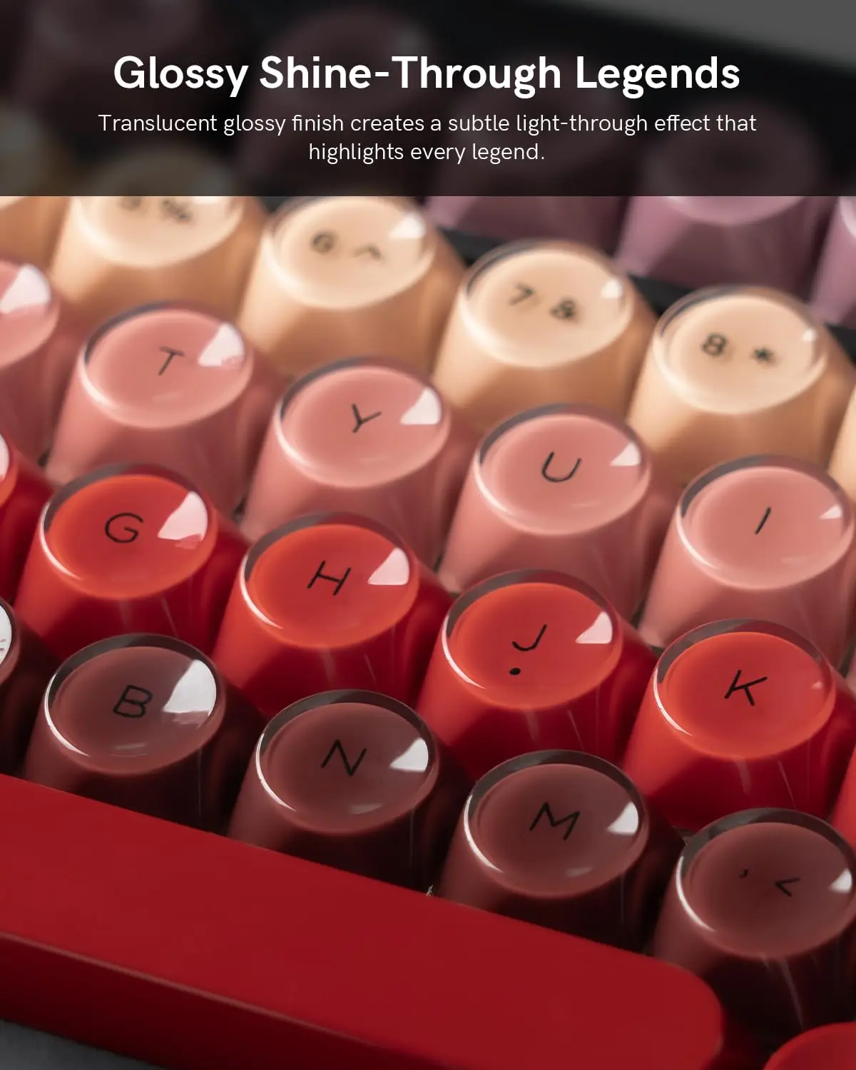 

Колпачки для клавиш XVX 132/128 Keys 2.0 Red Lipstick, профиль HOA, PBT, Double Shot, для механических клавиатур с переключателями MX, ISO Enter