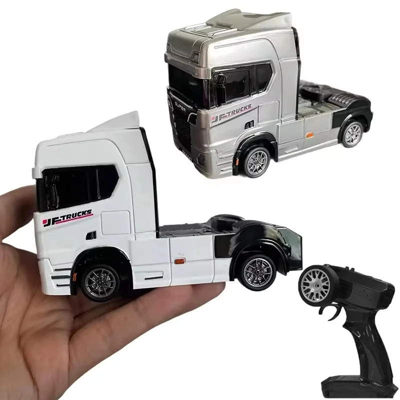 

RC Car Head Mini 1/43 Трактор с дистанционным управлением Полуприцеп Настольный прицеп со световым и звуком Трактор Игрушки для мальчиков