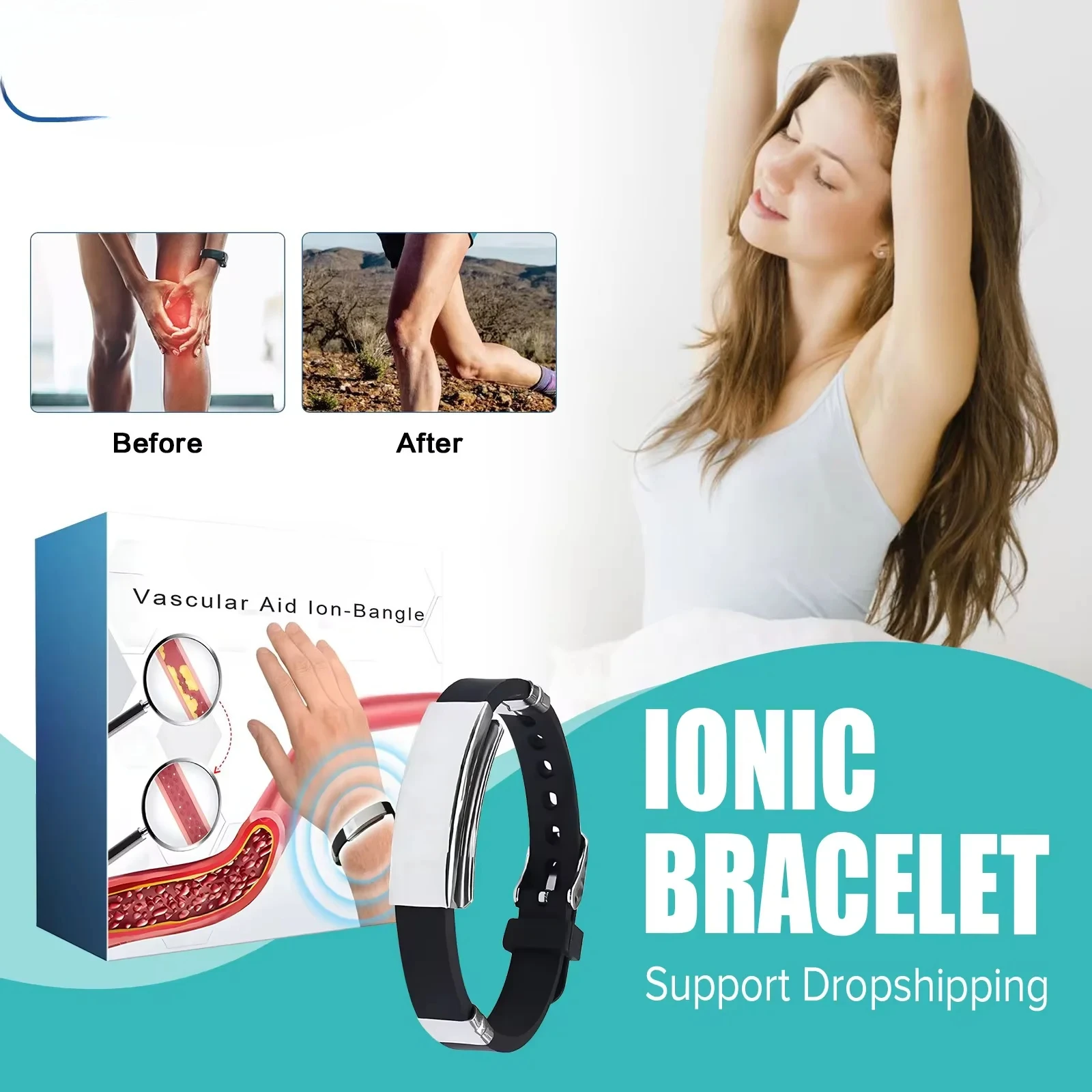 سوار الأيونات القوية يعزز الدورة الدموية وتحسين الدوخة والانزعاج وتخفيف التعب وآلام الإجهاد والمساعدة في النوم 2026 #1