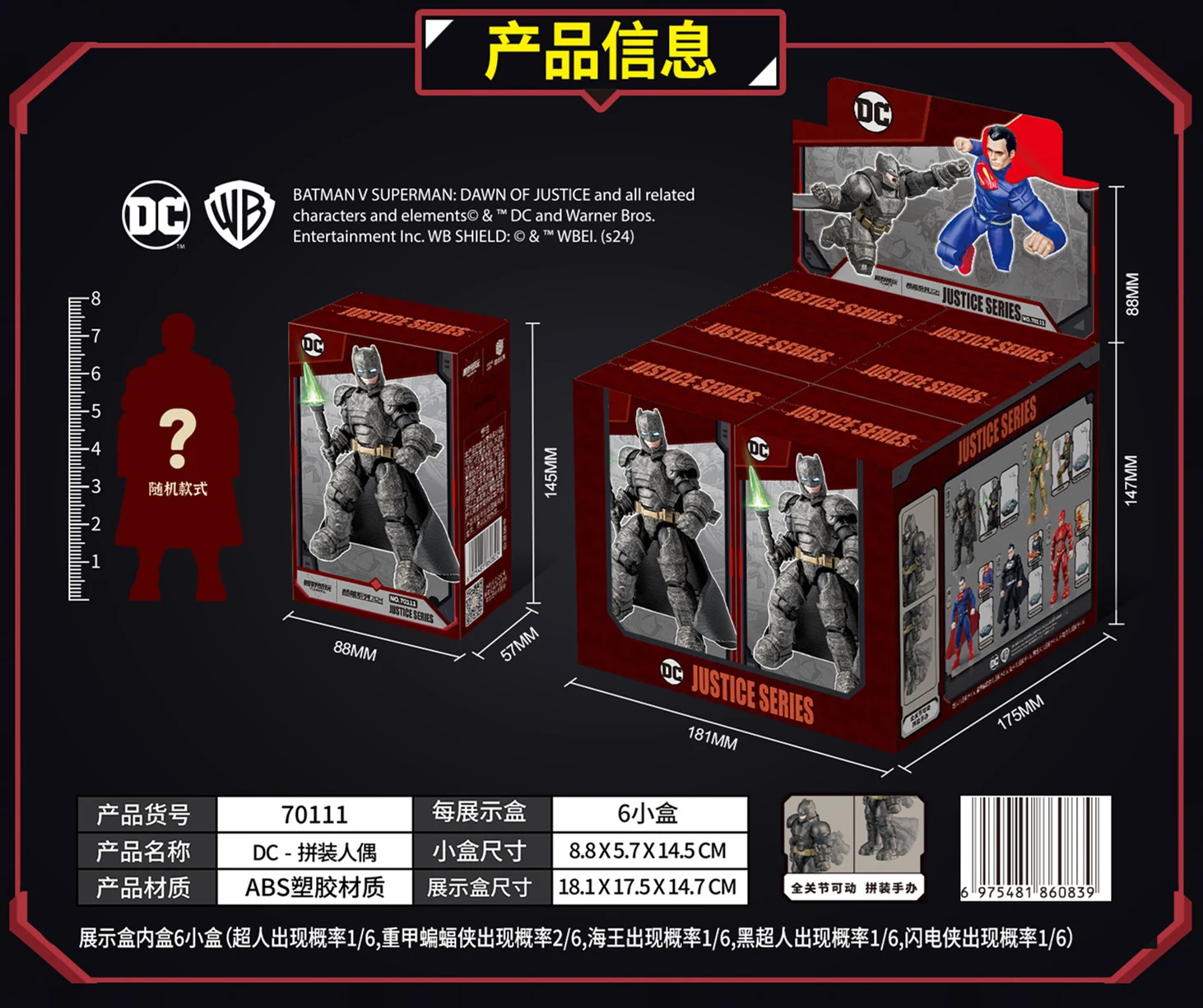 ฟิกเกอร์แบทแมน โจ๊กเกอร์ ซูเปอร์แมน แบน ทูเฟซ ตัวร้ายจากจัสติซลีก ของเล่นประกอบเอง ของขวัญ