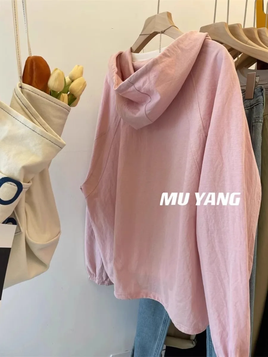 プラスサイズの夏の女性のロングスベフード付き軽量日焼け防止服、ぽっちゃりMMのための薄いカーディガンアウターウェア