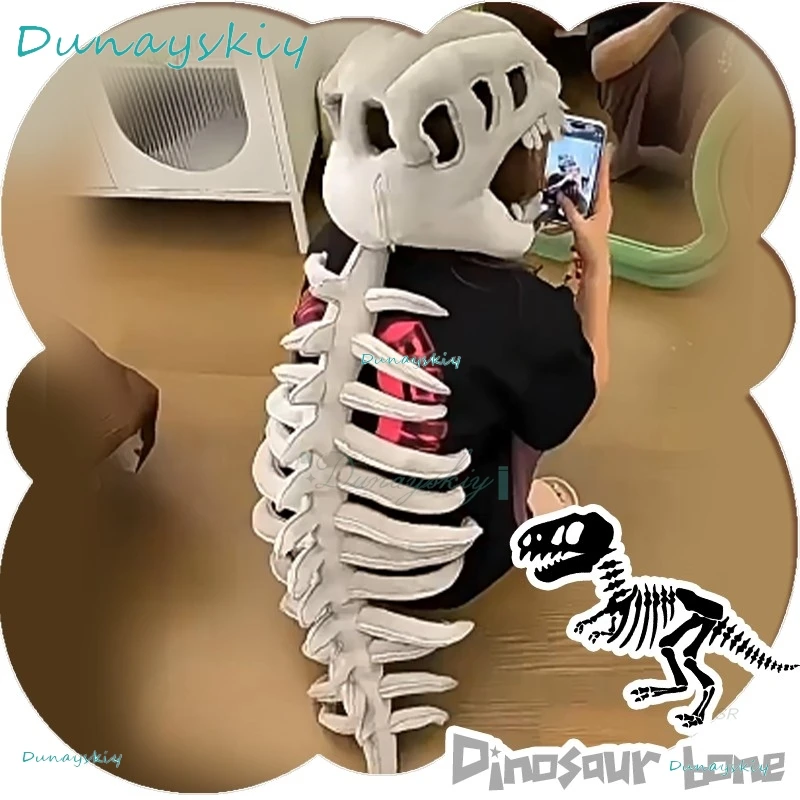 

Halloween Prank Costumes Dinosaur Skeleton Skull Mask For Children Adults Dinosaur Decoration Carnival Halloween Party Suit