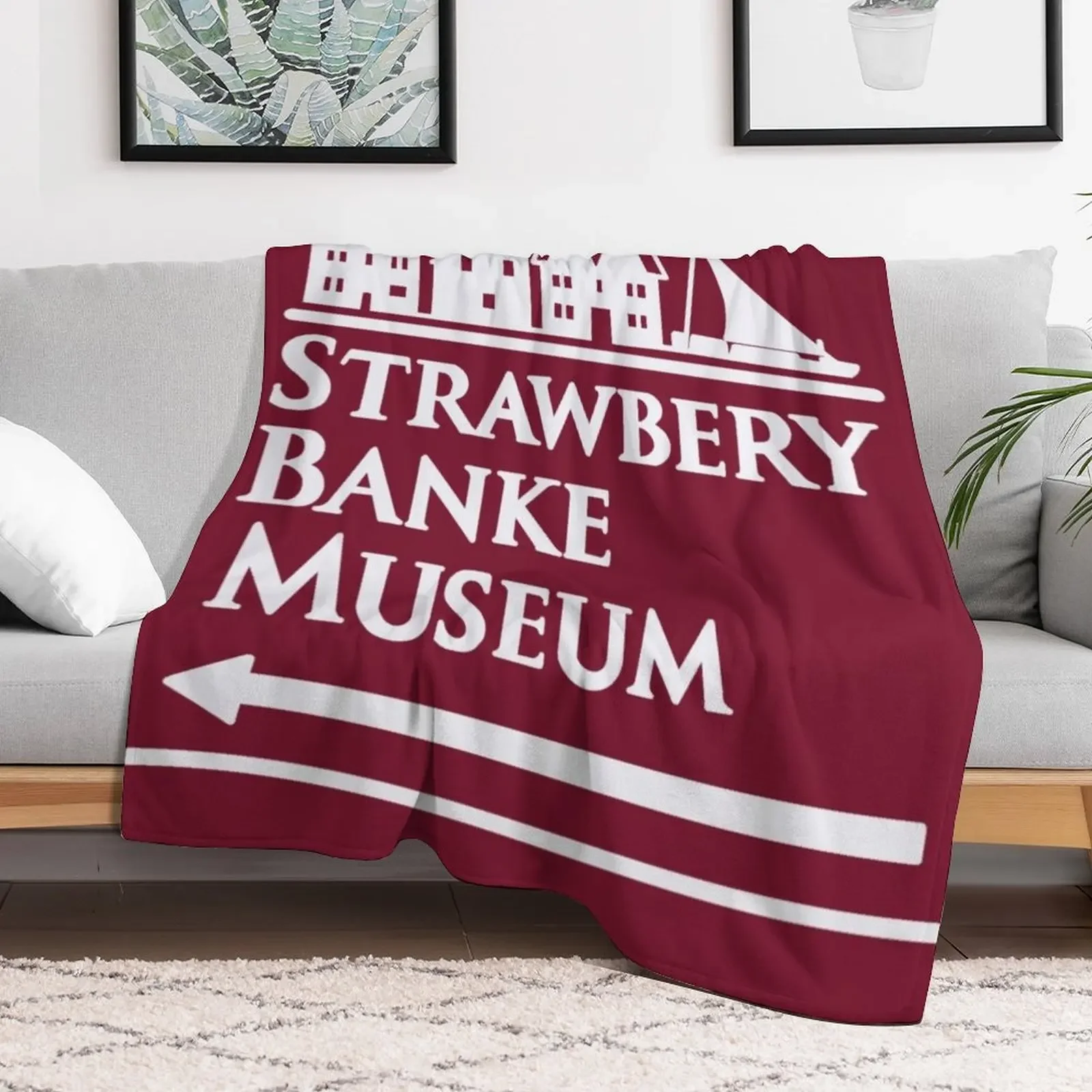 Strawbery Banke Museum Sign Throw Blanket Warm Comfortable Blanket for Office Napping