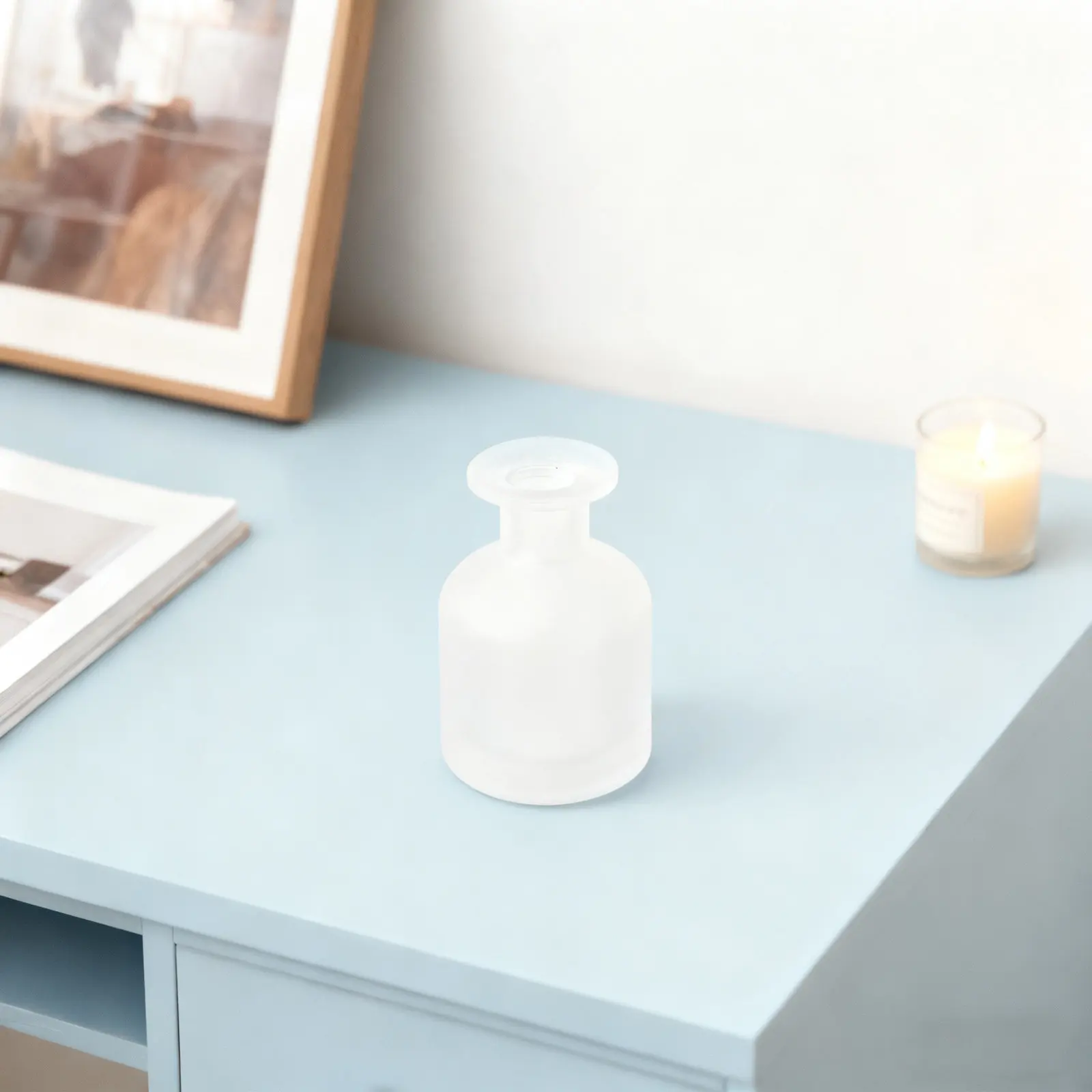 

2Pcs 150Ml Glass Aromatherapy Diffuser Bottle Elegant Cylindrical Design for Reed Oil Diffuser Empty Refillable Fragrance