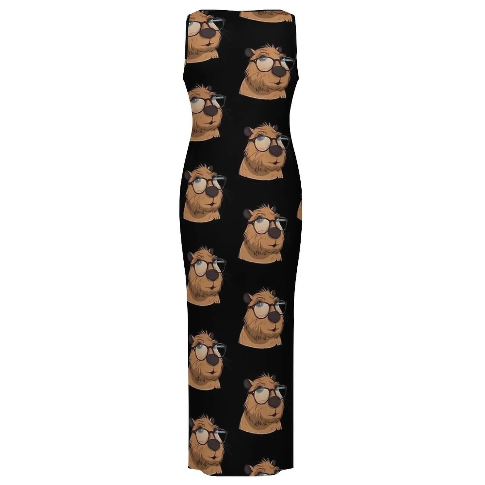 카피바라는 나의 영혼 동물 드레스 민소매 미적 맥시 드레스 예쁜 Bodycon 드레스 여성 맞춤형 특대 베스 티드