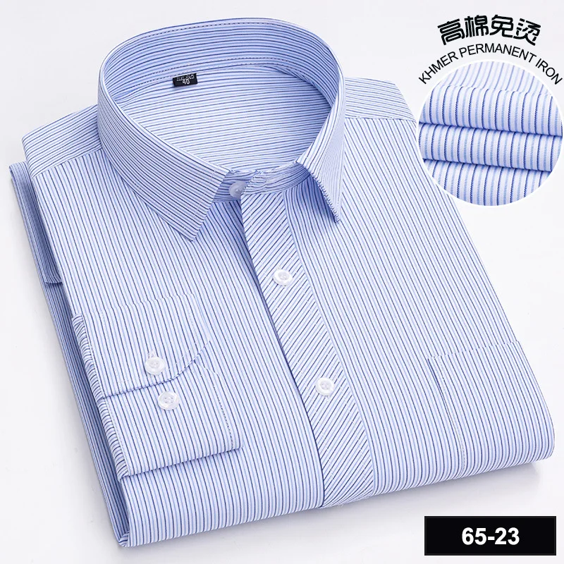 2024 New all-cotton men\'s long-sleeved business Social Shirt Vintage striped shirt Soft and comfortable designer top clothing