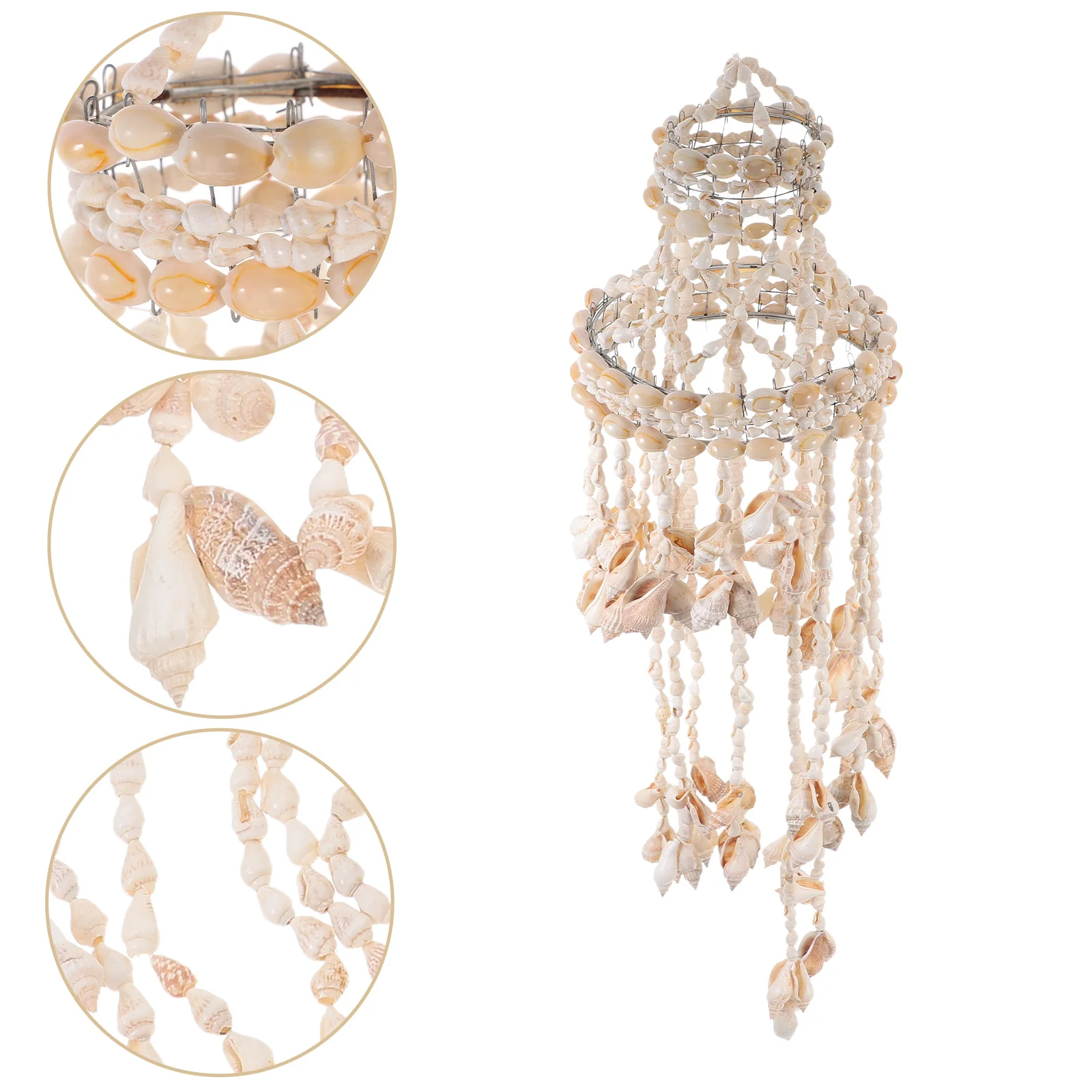 

1Pcs Shell Wind Chime Hanging Ornament White Durable Wall Pendant Home Decoration Natural Wind Bell Hanging Wind-Bell