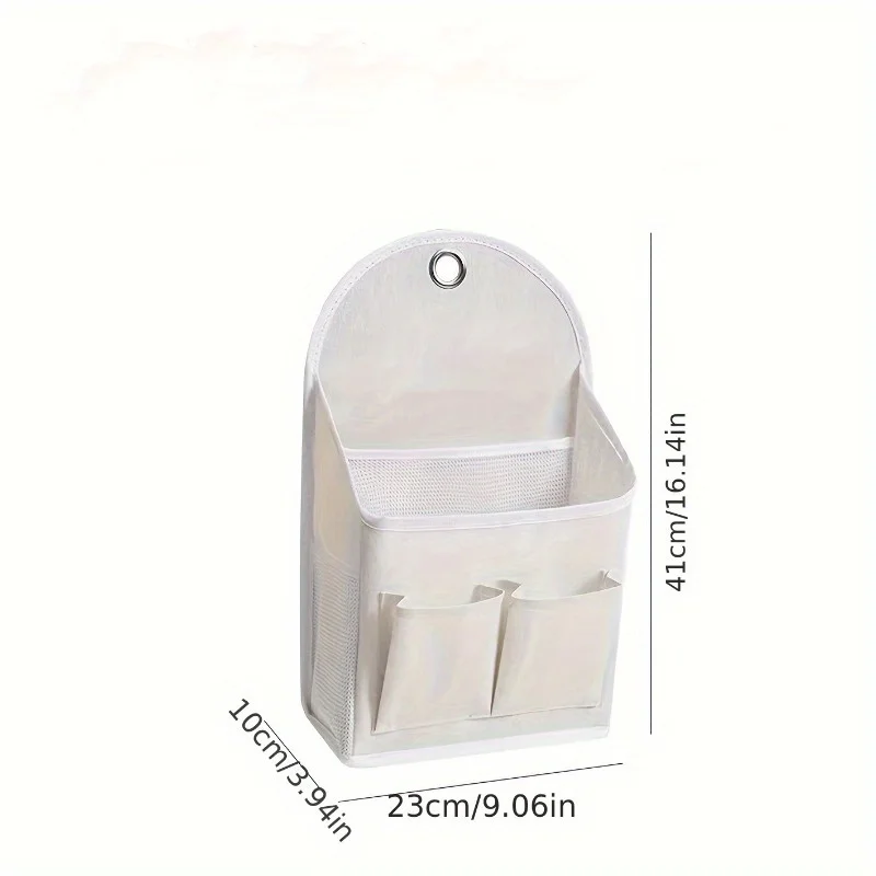 حقيبة تخزين قماشية معلقة لحقائب باب الحائط المثبتة على الحائط وجيب مزدوج ومنظم شبكي جانبي وحامل هاتف مجلة الكتب