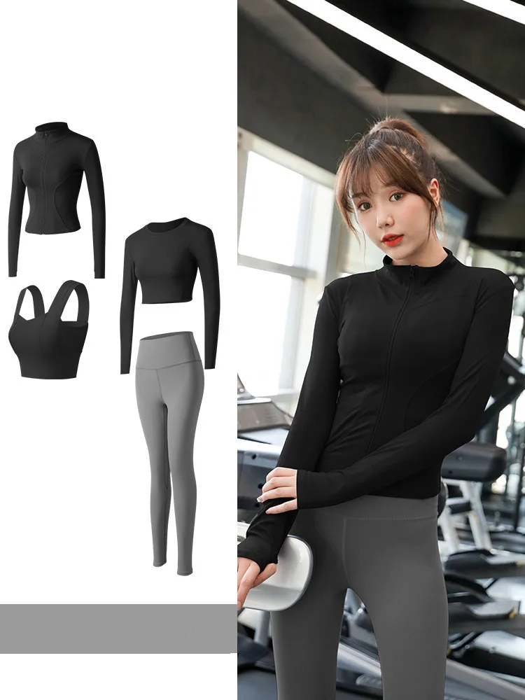 2/4 Pieces Set Seamless Women Yoga Set Workout Sport Pants Bra Gym Suits Fitness Shorts Crop Top High Waist Running Legging