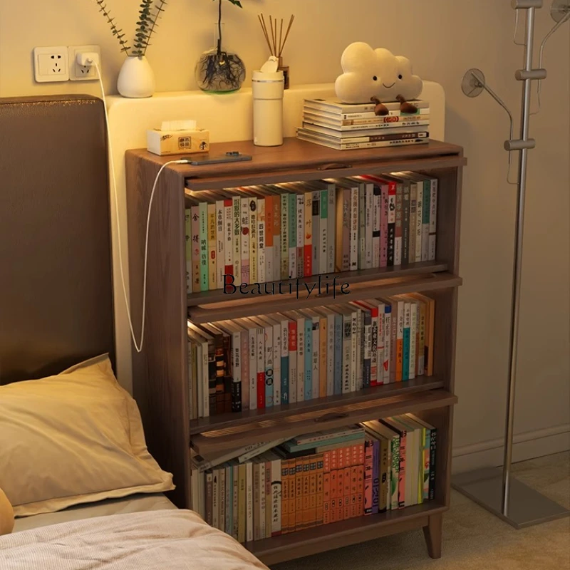 

Living room stairwell storage combination magazine display solid wood short bookcase