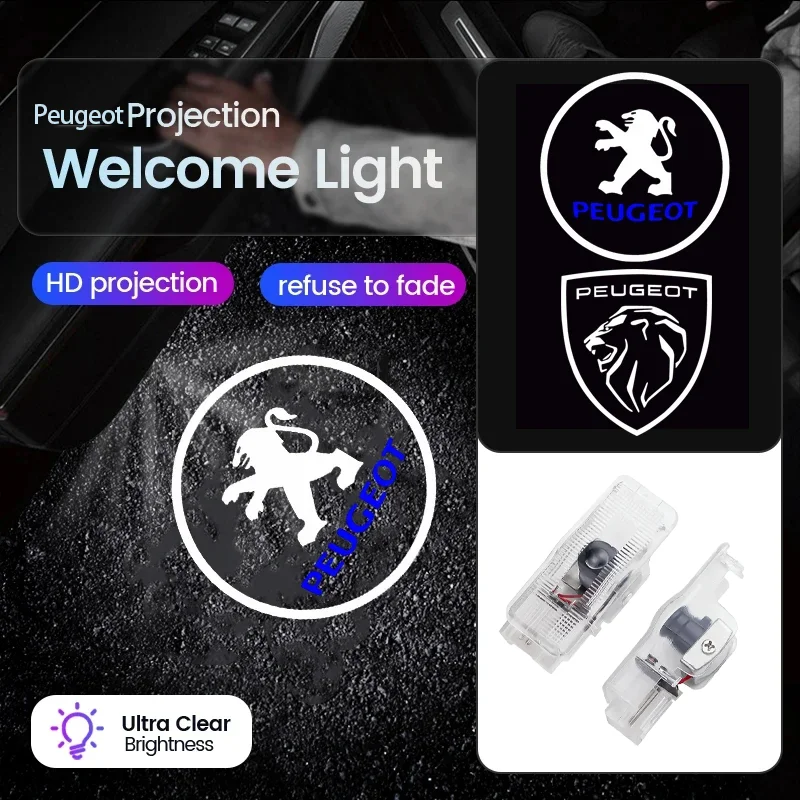 

Car Door HD Welcome Light Laser Projector Lamp For Peugeot 407 508 GT 2008 5008 307 106 301 3008 206 207 308 208 107 Accessories