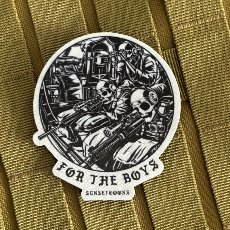 Skeleton Warrior Tactical Patch High Angle Shoot Morale Badge Hook and Loop Printing Patches Military Armband Backpack Sticker