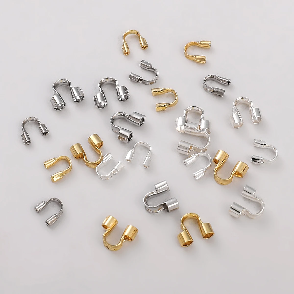50pcs/lot 4.5x4.5/6x6mm Loops U Shape Clasps Connector Wire Protectors Wire Guard Protect Buckle Accessories For DIY Jewelry Mak