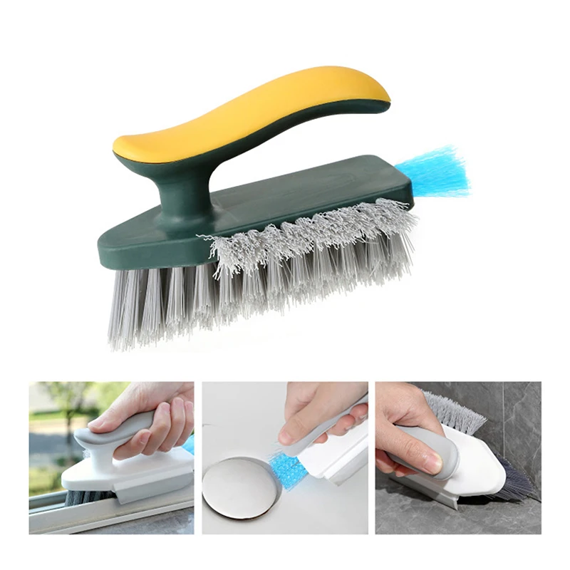 4 In 1 Tile And Grout Cleaning Brush Corner Scrubber Brush Tool Tub Tile Floor Scrubber Brushes Multifunctional Gap Brush