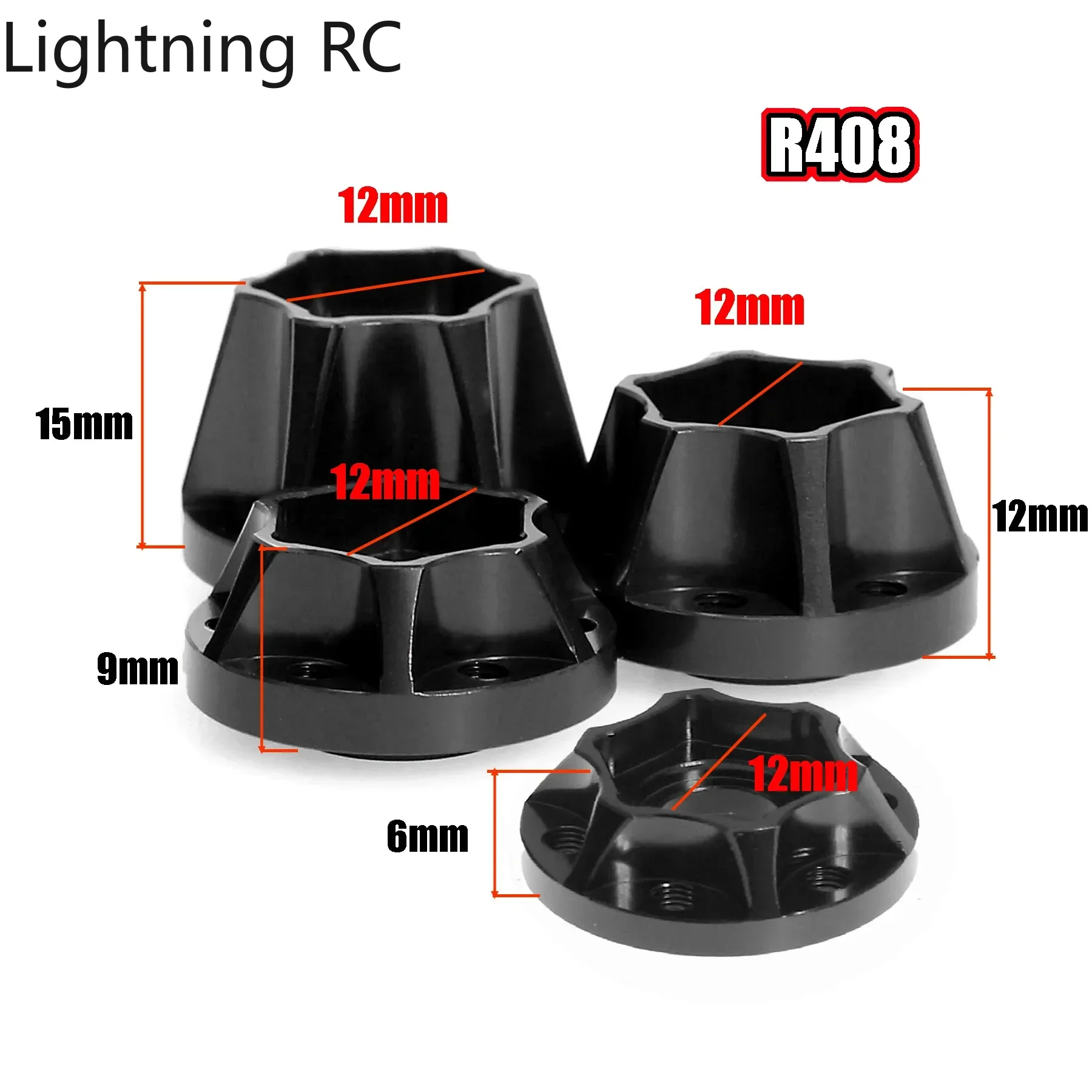 Aluminum Wheel Hex Hubs Extension 6/9/12/15/18/22mm for 1.9/2.2