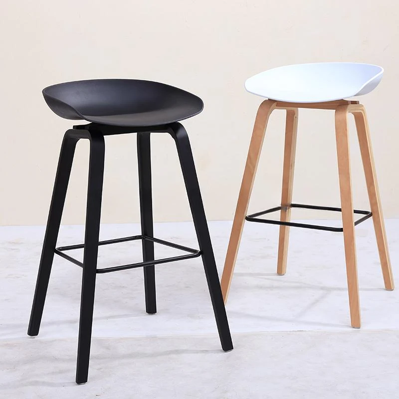 Modern Simple Danish Nordic Style Personalized Fashion Bar Chair Bar Stool Leisure Designer Solid Wood Pp Bar Chair