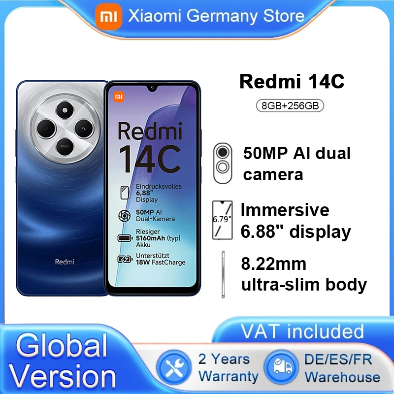 Global Version Xiaomi Redmi 14C Smartphone MediaTek Helio G81-Ultra 6.88