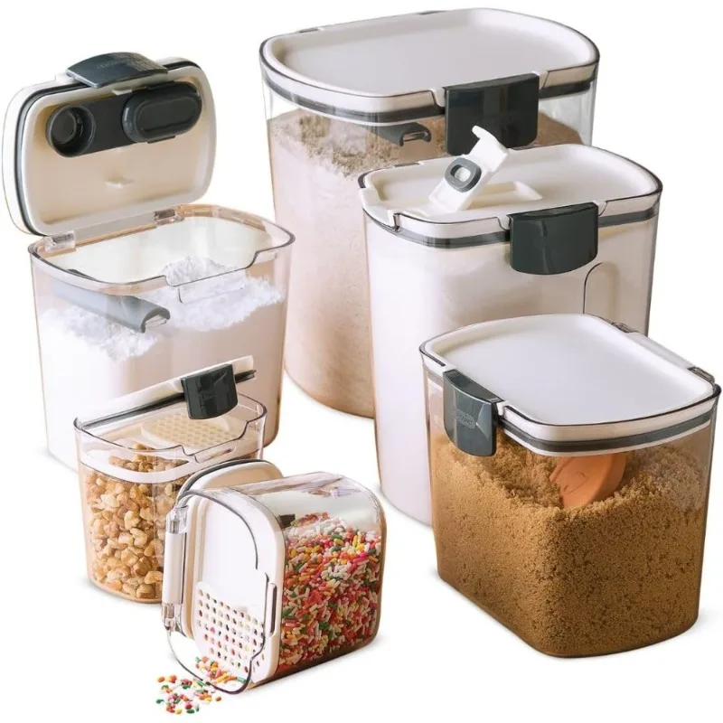 

Airtight Kitchen Storage Canisters Set for Flour Sugar Food Keep Fresh Container