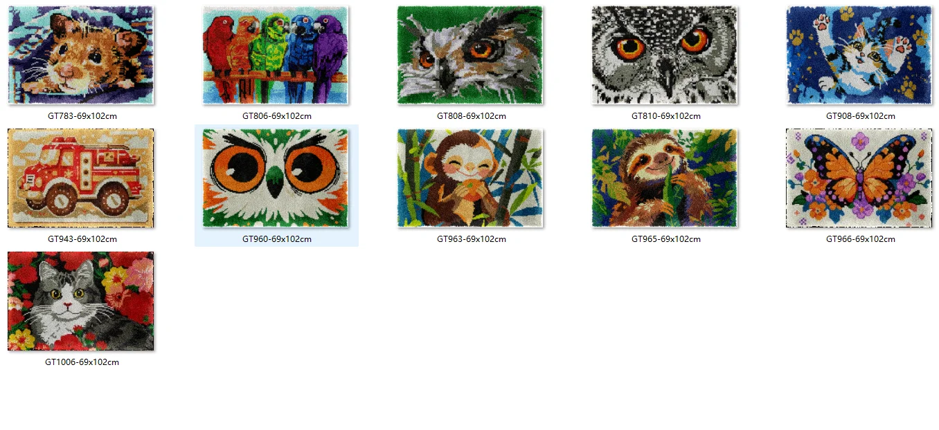 

Bee latch hook kit rug canvas printing ZD694 handwerken knooppakket diy carpet embroidery handmade Flowers Cats 69-102