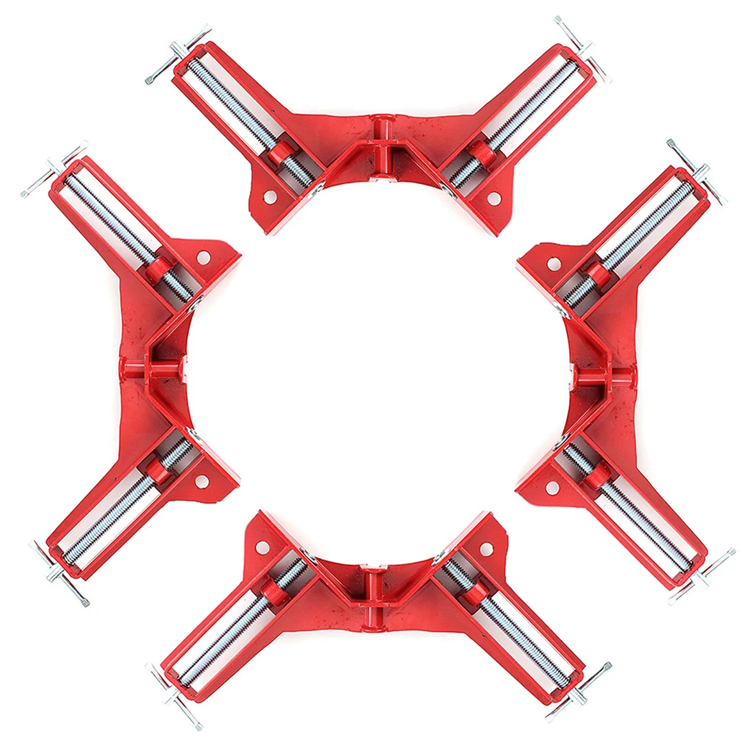 

4pcs 90 Degree Angle Clamp Fixing Clamp Set Aluminum Alloy Body Adjustable Max Opening 3 Inch Right Angle Clamp