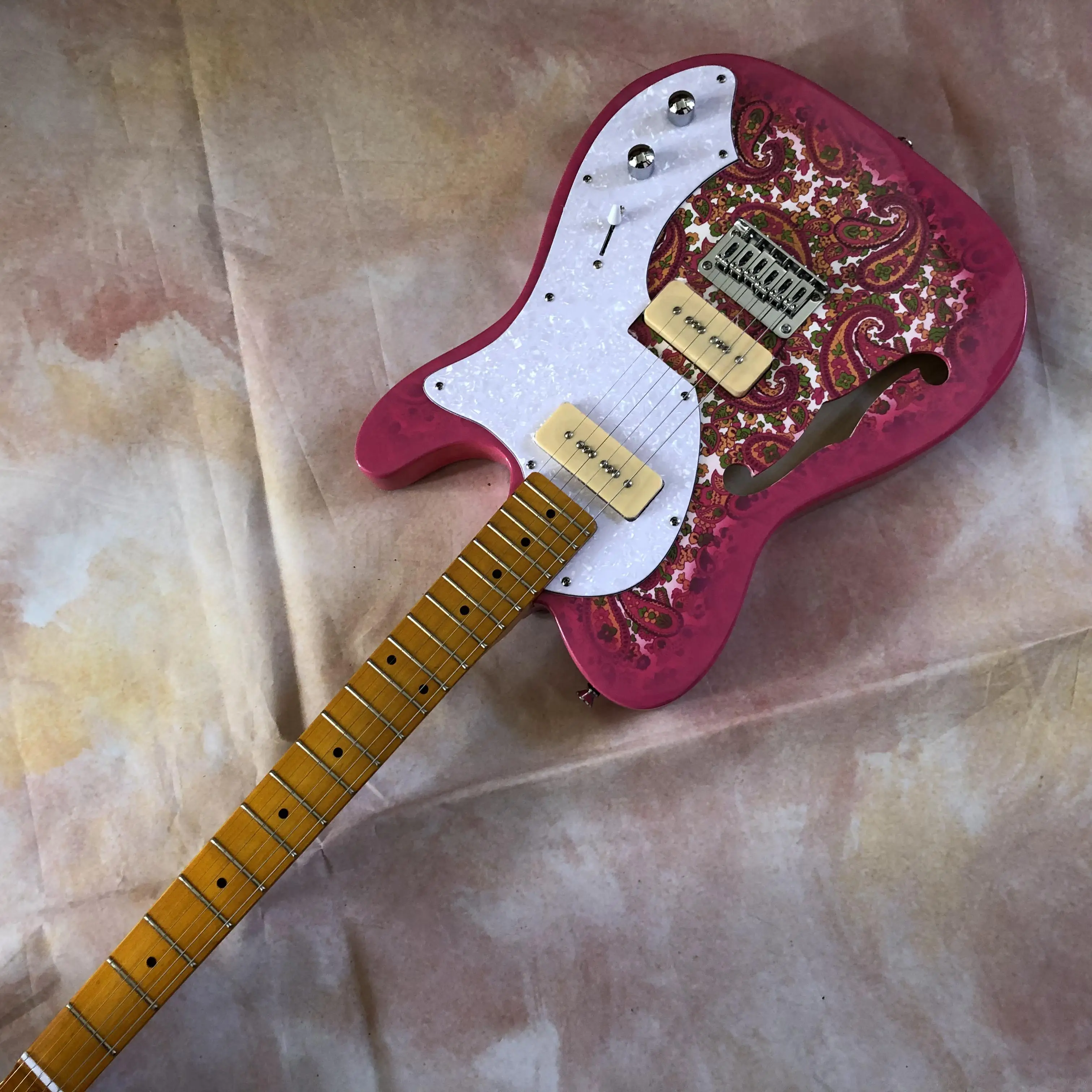 CUSTOM LTD DUAL P90 TELECASTER PINK PAISLEY RELIC vibrato system, high-end configuration, physical shooting, fast delivery