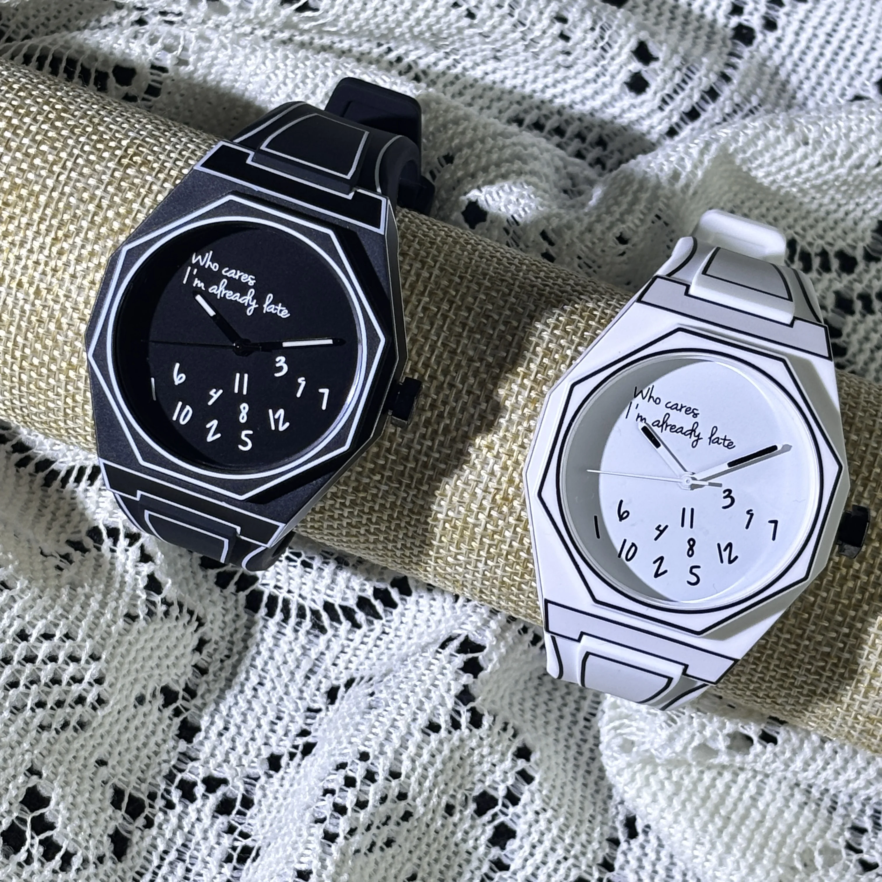 Caixa de policarbonato leve de alta tecnologia preto relógio masculino clássico simples pulseira de silicone relógio de quartzo masculino estilo moda