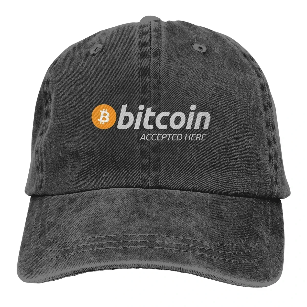 2026 Pure Color Dad Hats Accepted Here BTC Women's Hat Sun Visor Baseball Caps Bitcoin Cryptocurrency Miners Meme Peaked Cap