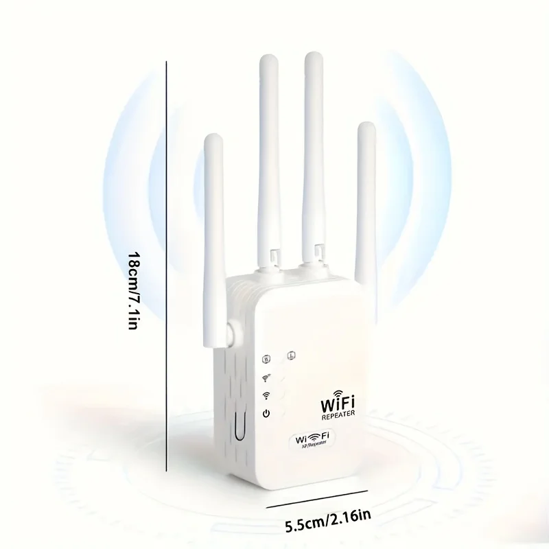 Dual-Band WiFi Extender - 2.4GHz High-Speed Wireless Signal Booster, High Penetration, Strong Signal, WPS Security Mode