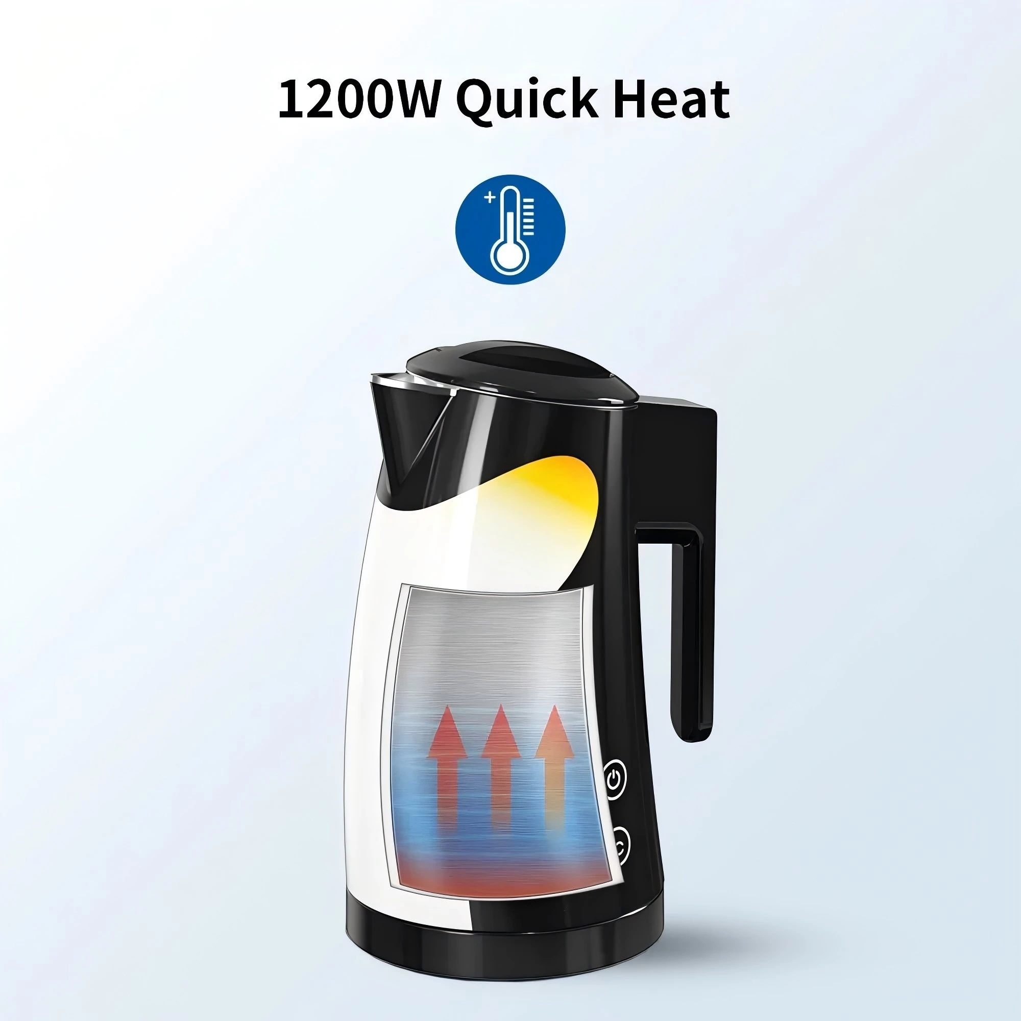 

Portable Temperature Control Electric Kettle with LED Touch Display Kitchen 1.25L 1200W Safety Stainless Steel Hot Water Boiler