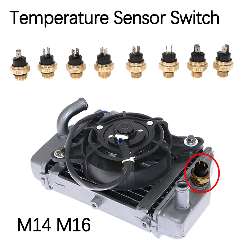 

Motorcycle radiator cooling fan water temperature thermostat switch sensor suitable for 200 250 400 450 bicycle