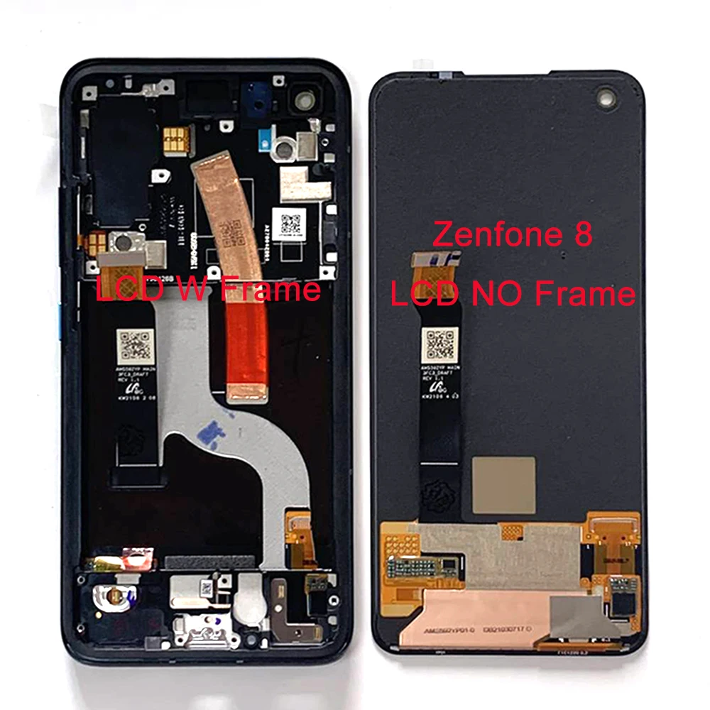 Original AMOLED For Asus Zenfone8 ZS590KS I006D LCD Display Screen Touch Panel Digitizer For Zenfone 8 Flip ZS672KS LCD