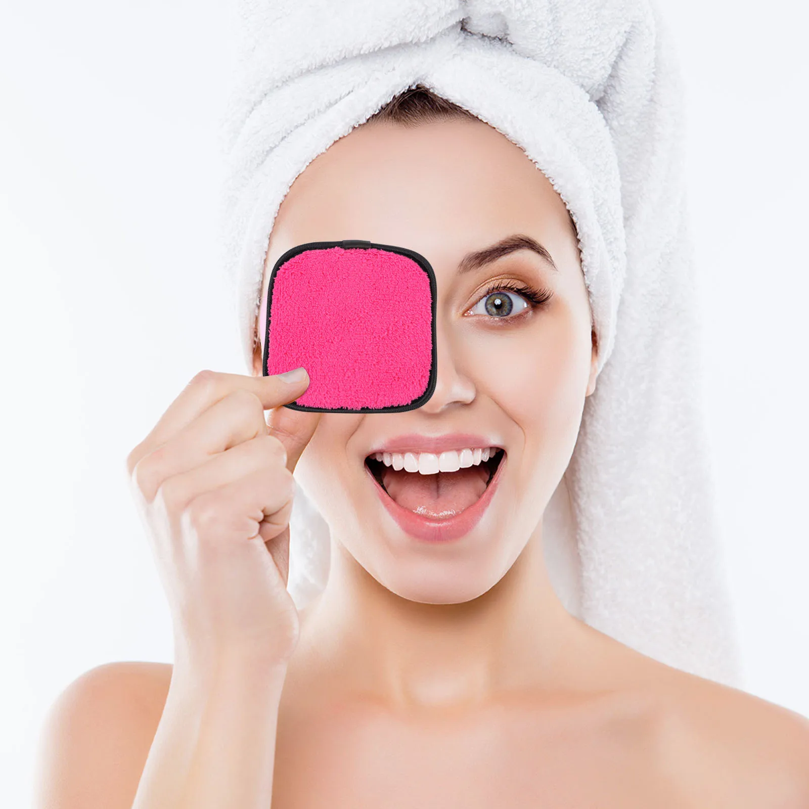 

5pcs Makeup Remover PadsReusable Cotton Powder Sponges Gentle Exfoliation Face Eye Removal Square Remover Pad Daily