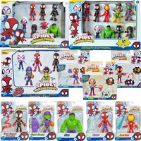 Hasbro Marvel Spiderman Spidey and His Amazing Friends Web Squad 5pcs Adventures Q Version Action Figure Toy Gift