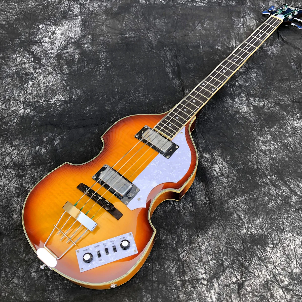 Hofner 4 Strings Electric Bass Sunburst Flame Maple Hollow Body Vintage CT Violin BB2 Electric Bass Guitar