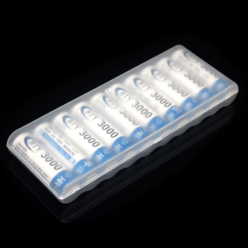 10 Slots Transparent Plastic Battery Organizer Hard Storage Box Container Holder Case for AAA/AA Batteries And Accessories