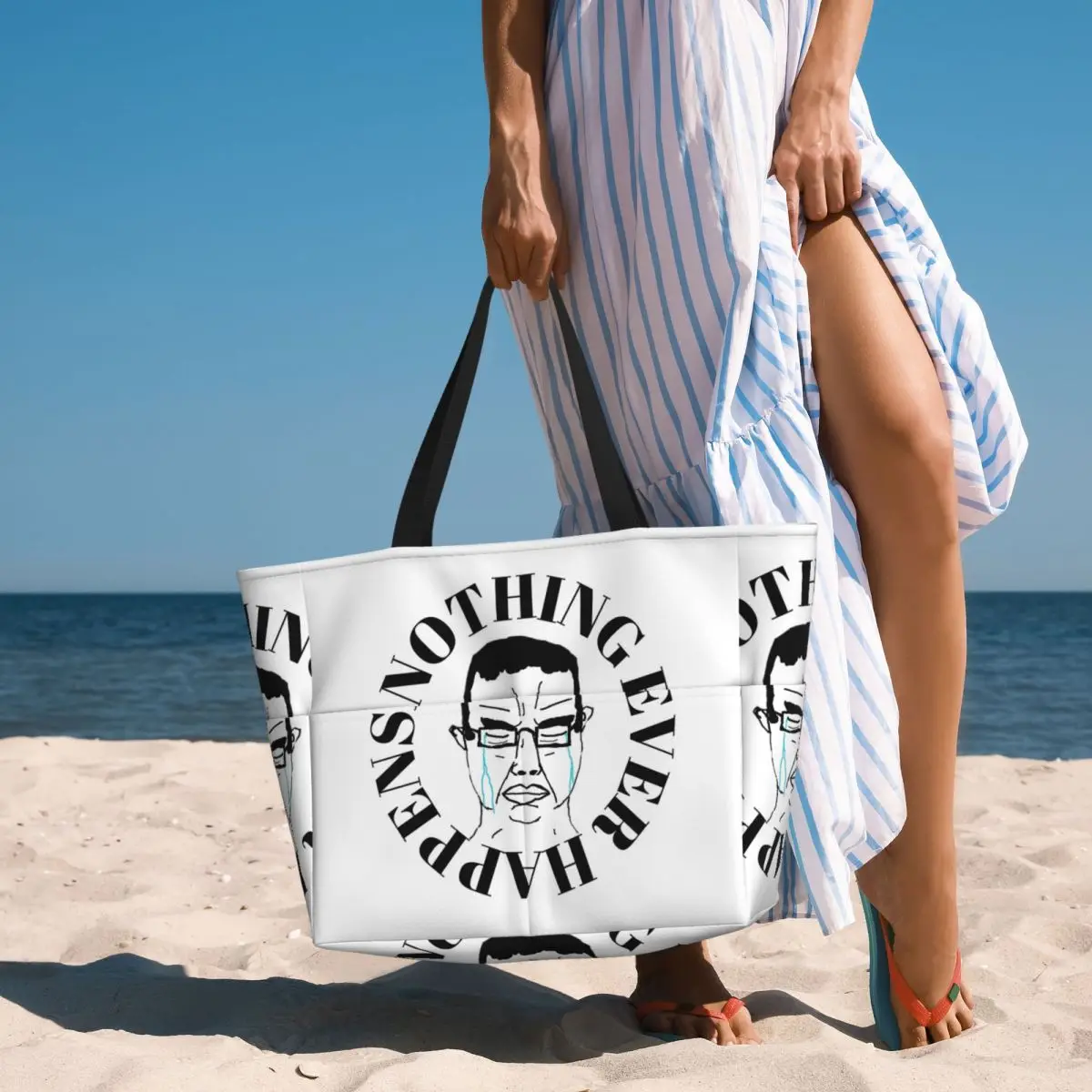 Nothing Ever Happens Chudjak Chud Beach Tote Bag Sport Gym Yoga Duffle Large Tote Bag Women Travel Bag Fitness bag