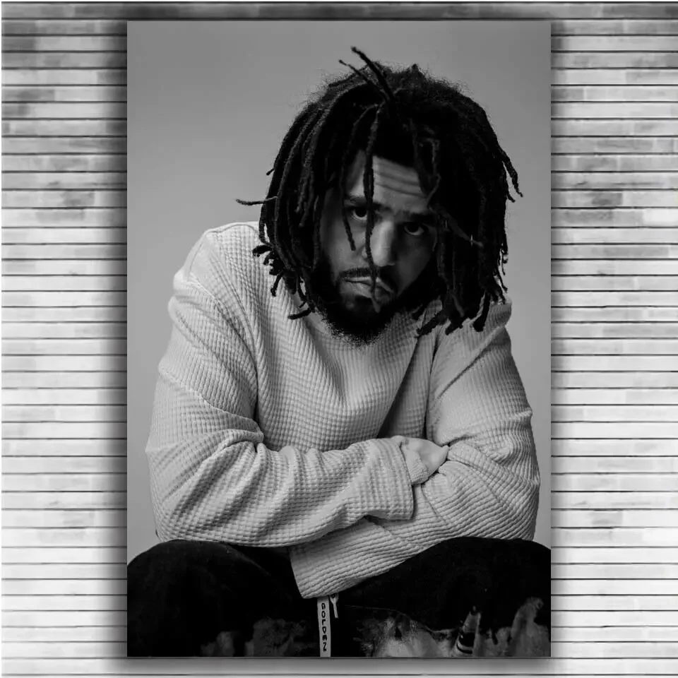 J コールラップヒップホップ音楽スター歌手 2 シルク生地壁ポスターアート装飾ステッカー明る​​い